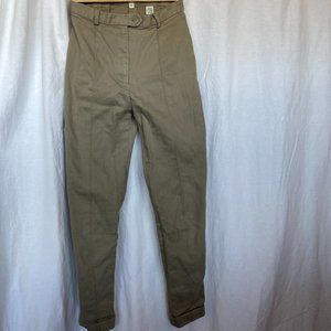 Anne Klein Cigarette High-Waisted Khaki Trouser